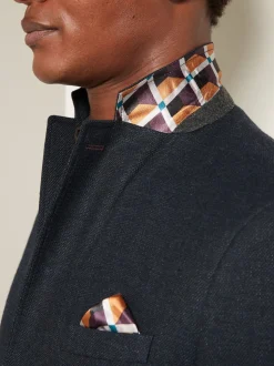 Donkerblauw - Normale Pasvorm - Modieuze blazer met textuur