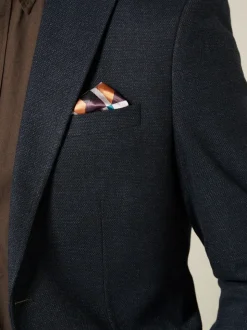 Donkerblauw - Normale Pasvorm - Modieuze blazer met textuur