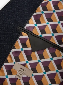 Donkerblauw - Normale Pasvorm - Modieuze blazer met textuur