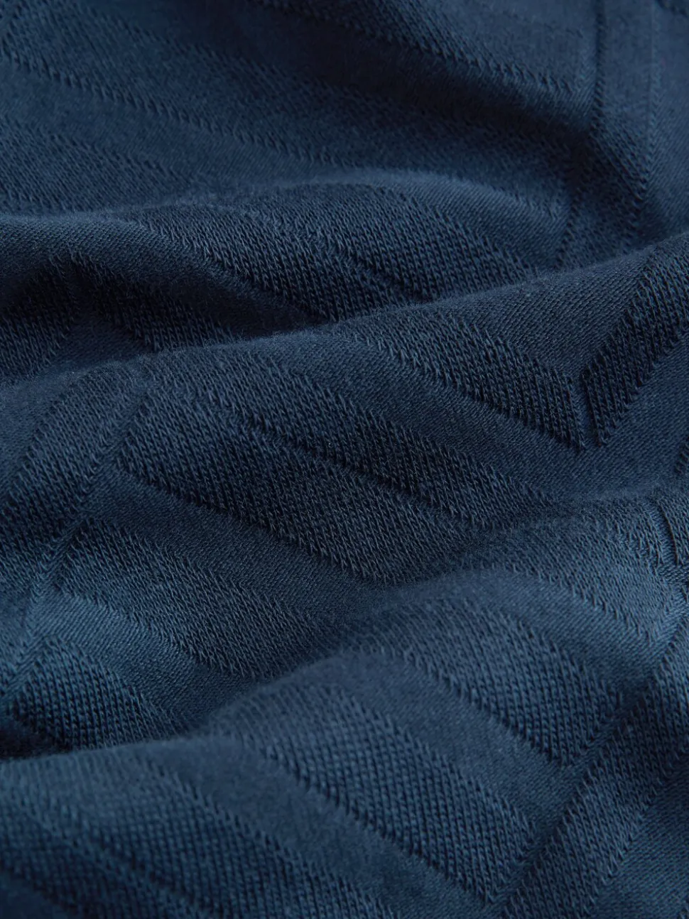 Donkerblauw - Normale Pasvorm - Net jacquard poloshirt