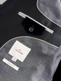 Donkerblauw - Normale Pasvorm - Signature Pontoglio Italiaanse fluwelen blazer
