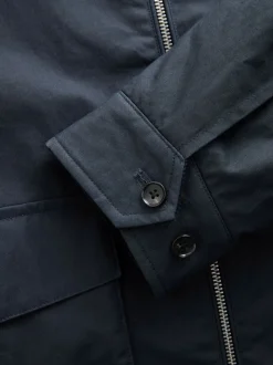 Donkerblauw - Regenbestendig Harrington jack met borgvoering