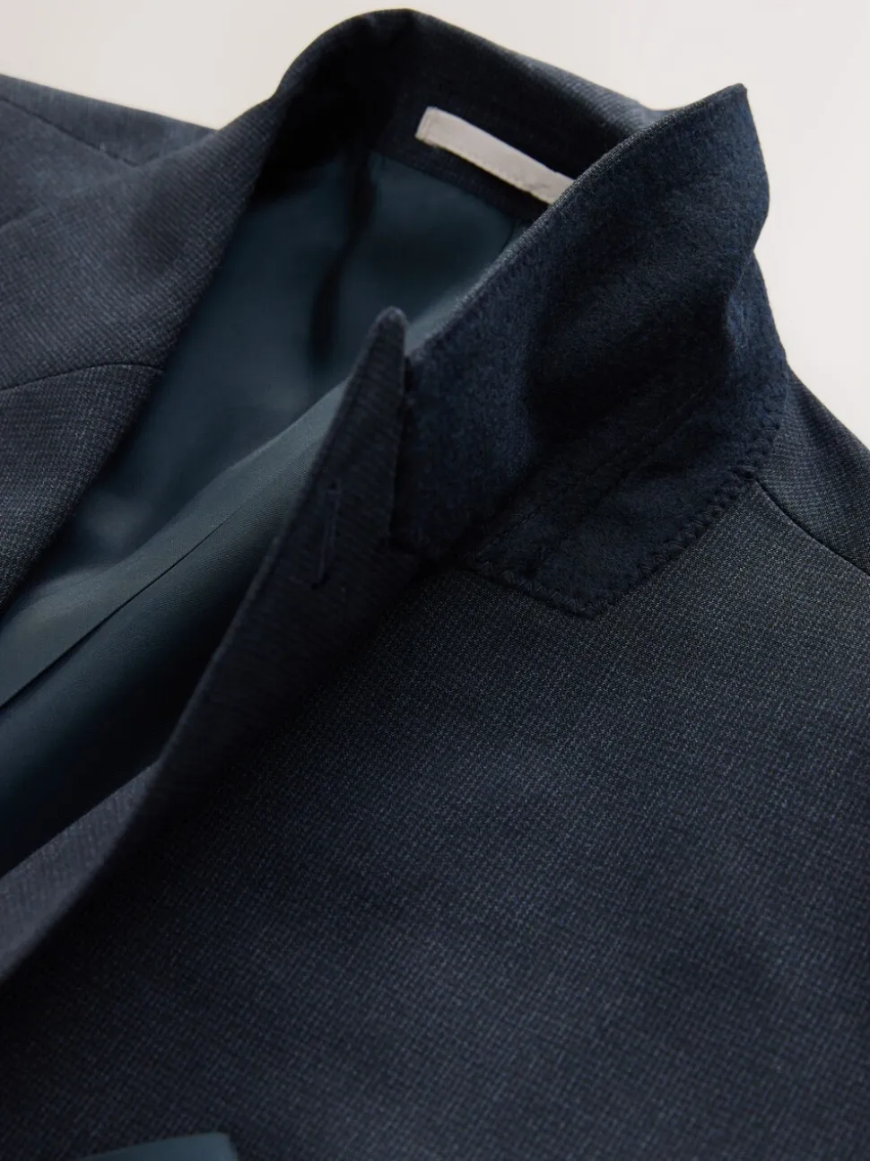 Donkerblauw - Regular fit Motionflex colbert met puppytooth-textuur