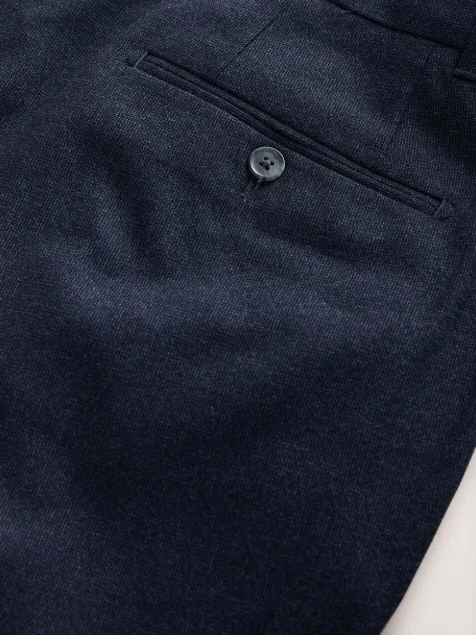 Donkerblauw - Regular Tapered Fit Smart Textured Soft Touch Trousers