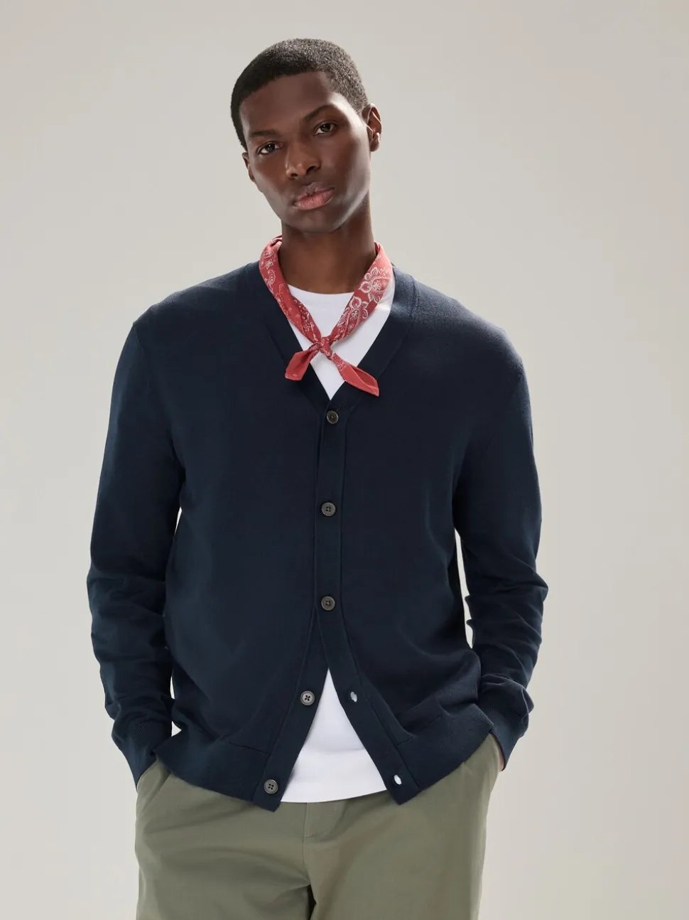 Donkerblauw - Regular-fit vest met hoog katoengehalte