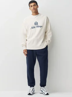 Donkerblauw - Relaxed fit - Slim Fit Brushback Heavyweight Joggers