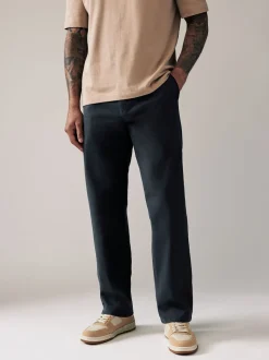 Donkerblauw - Relaxed fit - Stretchy chino