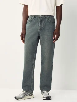 Donkerblauw - Relaxed fit - Vintage wash denim jeans