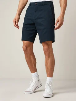 Donkerblauw - Relaxed fit - Chinoshort met stretch