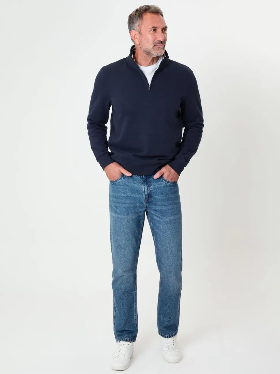 Donkerblauw - Saltwell Quarter Zip Sweatshirt