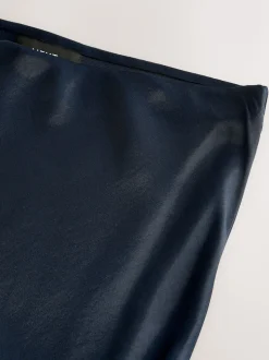 Donkerblauw - Satijnen midirok