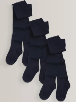 Donkerblauw - Set van 3 katoenrijke schoolmaillots