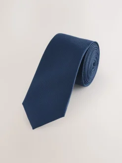 Donkerblauw - Skinny - Stropdas met textuur
