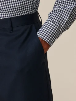 Donkerblauw - Slim Fit - 2 Modieuze broeken zonder bandplooi