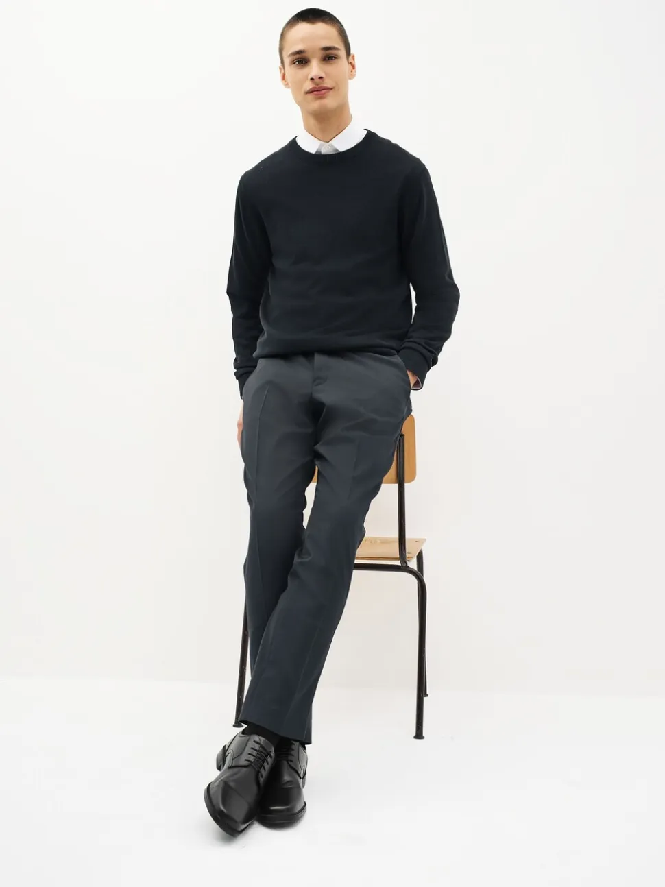 Donkerblauw - Slim Fit - Chique stretchy broek