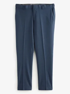 Donkerblauw - Slim Fit - Elasticated Waist Motionflex Stretch Smart Trousers