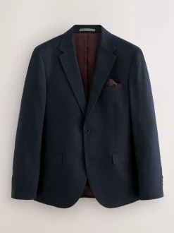 Donkerblauw - Slim Fit - Kostuum met textuur: colbert