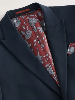 Donkerblauw - Slim Fit - Kostuum met twee knopen: colbert
