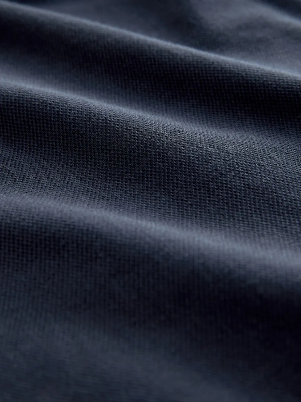 Donkerblauw - Slim Fit - Piqué polo met lange mouwen