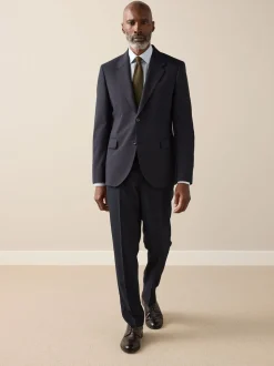 Donkerblauw - Slim Fit - Signature Nova Fides 100% Italian Wool Suit Jacket