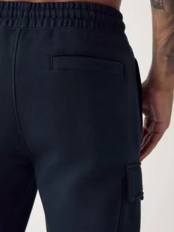 Donkerblauw - Slim Fit - Slim Fit Brushback Heavyweight Cargo Joggers