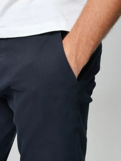 Donkerblauw - Slim Fit - Stretchy chino