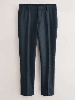 Donkerblauw - Slim Fit Jacquard Pattern Tuxedo Suit Trousers