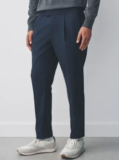 Donkerblauw - Slim fit stretchy Broeken met intern trekkoord