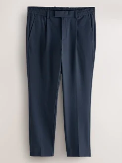 Donkerblauw - Slim fit stretchy Broeken met intern trekkoord