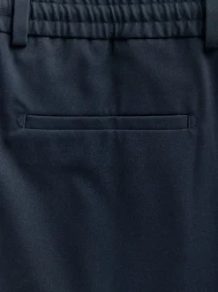 Donkerblauw - Slim fit stretchy Broeken met intern trekkoord