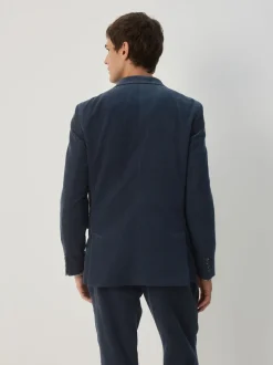 Donkerblauw - Slim-fit corduroy colbert