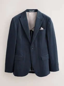 Donkerblauw - Slim-fit corduroy colbert