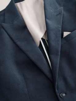 Donkerblauw - Slim-fit corduroy colbert
