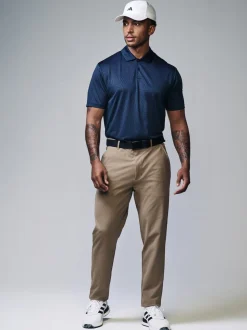 Donkerblauw - Sportief jacquard golfpoloshirt