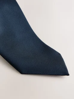 Donkerblauw - Standaard - Stropdas met textuur