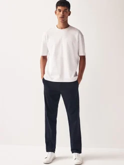 Donkerblauw - Straight fit - Stretchy chino