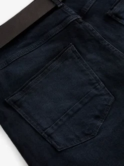 Donkerblauw - Straight fit - Authentic jeans met riem