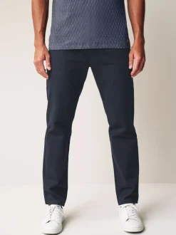 Donkerblauw - Straight-fit chino van 100% katoen