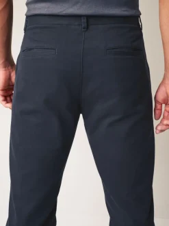 Donkerblauw - Straight-fit chino van 100% katoen