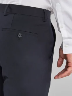 Donkerblauw - Strakke Pasvorm - Chique stretchy broek