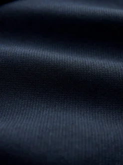 Donkerblauw - Strakke Pasvorm - Kostuum met textuur: colbert