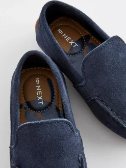 Donkerblauw - Suede Slip-Ons Loafer Shoes