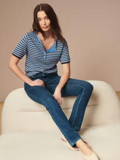 Donkerblauw - Superzachte slim-fit jeans