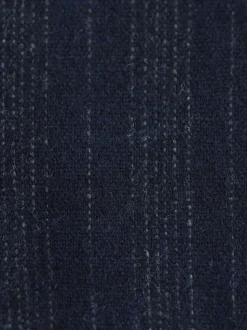 Donkerblauw - Tailored Fit Striped Wool Blend Suit Jacket