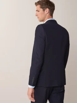 Donkerblauw - Tailored fit - Kostuum met twee knopen: colbert