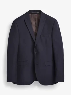 Donkerblauw - Tailored fit - Kostuum met twee knopen: colbert