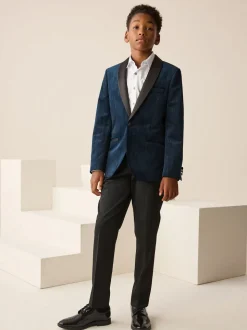 Donkerblauw - Textured Velvet Blazer (3-16yrs)