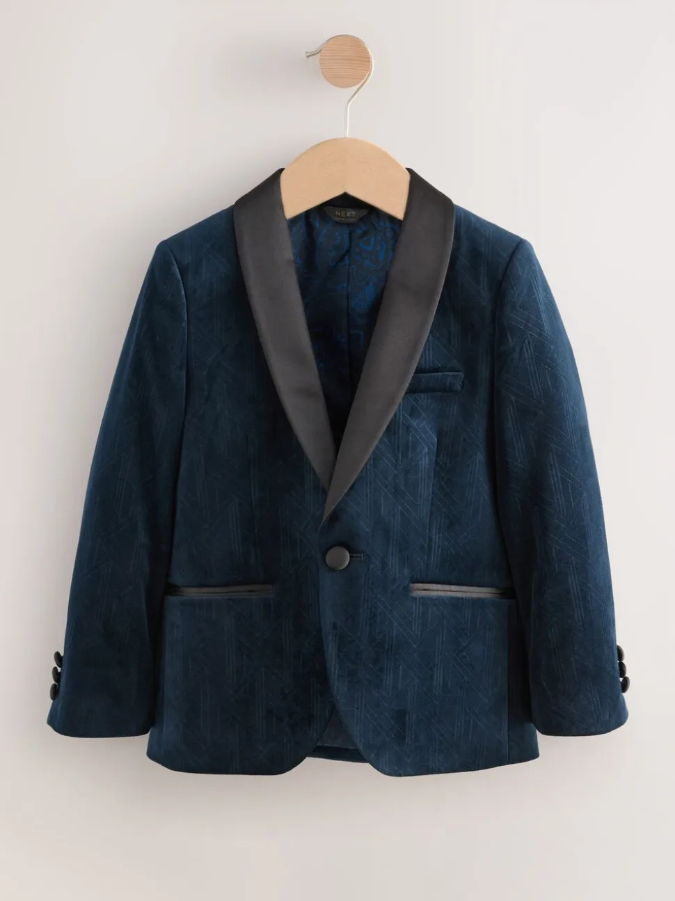 Donkerblauw - Textured Velvet Blazer (3-16yrs)