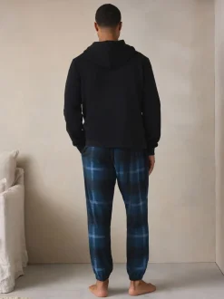 Donkerblauw - Thermal Fleece Bottoms Long Sleeve Hoodies Set