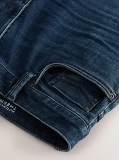 Donkerblauw - ThermoGen - Straight fit - Motionflex jeans
